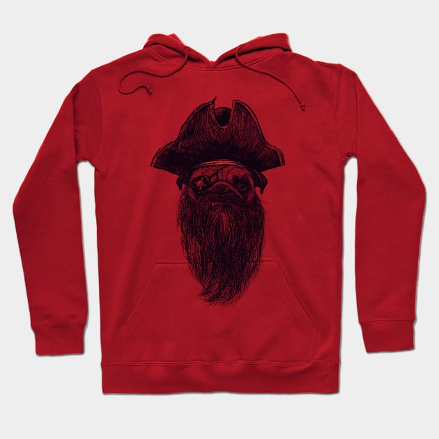 Capt. Blackbone the pugrate Hoodie by Madkobra